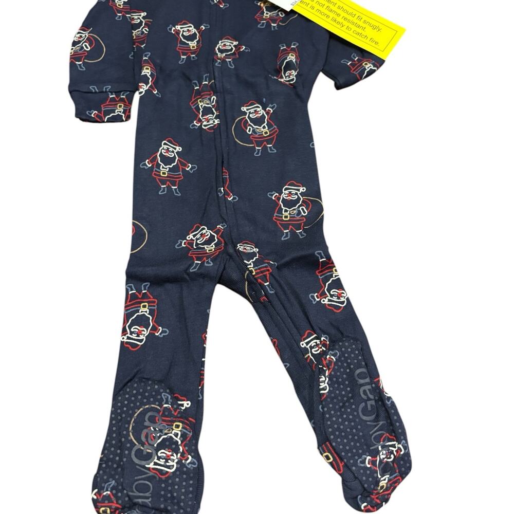 NWT 0-3M Baby Gap Santa footed sleeper